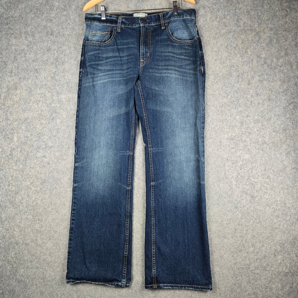 Aeropostale Benton Original Bootcut Jeans Mens 32x32 Blue Denim Faded Whiskering